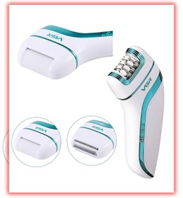 Resim VGR Renk Store VGR 3in1 Tıraş-Dermabrazyon-Koparma Başlıkları Tüm Vücut Bikini Bölgesi Epilasyon Aleti 