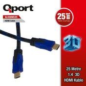 Resim QPORT Q-HDMI25 to HDMI25 1.4 3D 25 METRE ALTIN UÇLU KABLO Q-HDMI25 