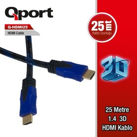 Resim QPORT Q-HDMI25 to HDMI25 1.4 3D 25 METRE ALTIN UÇLU KABLO Q-HDMI25 