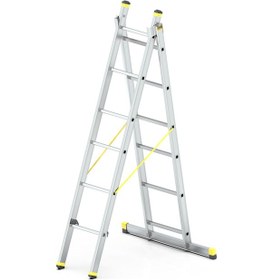 Resim - Skybest 2x6 Basamaklı İki Parçalı Çok Amaçlı Alüminyum Merdiven 