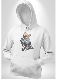 Resim Cep Telefonu No Signal Kadın Erkek Beyaz Kapüşonlu Sweatshirt Hoodie Beyaz 