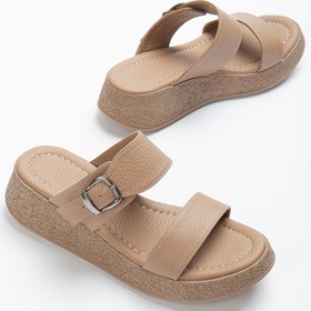 Resim Taş Hakiki Deri Kadın Terlik 001 