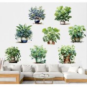 Resim artlab Art Saksılı Çiçek Tasarımlı 8Li Sticker Mc-480A Lab 