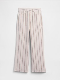 Resim GAP Kadın Krem High Rise Keten Karışımı Wide-Leg Pantolon 