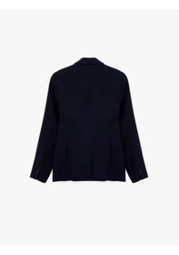 Resim Koton Düğmeli Cepli Geniş Yaka Krep Blazer Ceket Lacivert 6sak50039uw Lacivert 