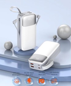 Resim SWORD 30000 Mah Kablolu Powerbank Sw-30po3 Beyaz 