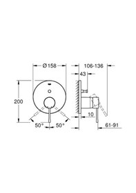 Resim Grohe Essence Ankastre Banyo Duş Bataryası - 24167001 Gümüş 