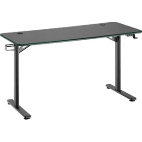Resim Viyero Warden T-Ayak 360° RGB Karbon-Fiber Oyuncu Masası 18mm 136x60x75CM GD-13608-2-BLK 