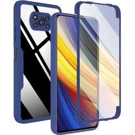 Resim Xiaomi Poco X3 Nfc / X3 Akrilik Tpu İçin 360 Derece Tam Kapsama Darbeye Dayanıklı Telefon Kılıfı Mavi 