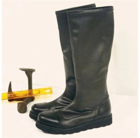 Resim Costo Shoes Nr2029 Siyah Dalgıç Kumaş Rahat Kalıp Büyük Numara Kadın Çizme 