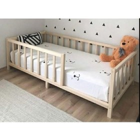 Resim Damla İthal Masif Ladin Ahşap Montessori Karyola 80*130 cm 