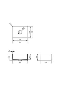 Resim Bocchi Lavello Mutfak Eviyesi 60 CM Mat Antrasit 1137-020-0120-03 