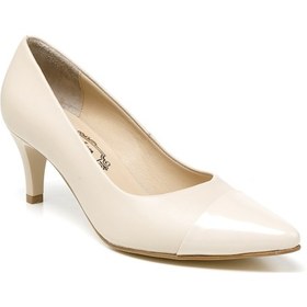 Resim Topuklu/ Stiletto Kadın Rc-4007 Deriden Krem Krem 