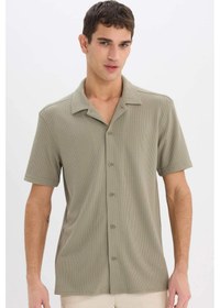 Resim DeFacto Regular Fit Polo Yaka Yazlık Kısa Kollu Gömlek E1211AX25SMKH465 