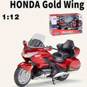 Resim WELLY HONDA Golden Wing Motosiklet Replika - 1:12 Ölçekli Alaşım Yapı, İtmeyle Hareketli Aksiyon, Gerçekçi Kırmızı/Sürücü Koltuklu - Toksik Olmayan Erkek Çocuk Oyuncak Arabası, HONDA Paketleme - Doğum Günü/Noel Hediyesi (3 Yaş ve Üzeri), Kolleksiyonluk Model, Şık Tasarım, Dayanıklı Malzemeler 
