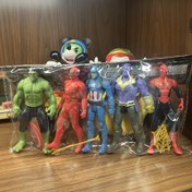 Resim MARVEL 5 Adet İnce Versiyon Spider-Man Avengers Kaptan Amerika Yeşil Hulk Thanos Aksiyon Figürleri, Mükemmel Hediye 