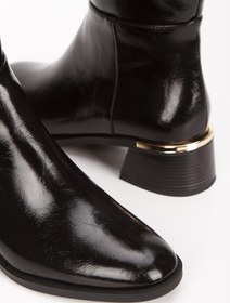 Resim Akçetin Moda Kadın Aksesuar Detaylı Şık Parlak Binici Çizmesi 