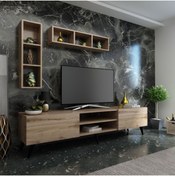 Resim Myniture Home & Living İdeal Tv Ünitesi Ve Duvar Raflı Q7805-3 Çırağan 