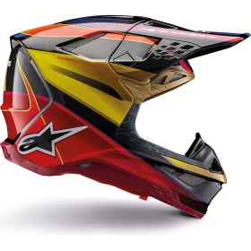 Resim Alpinestars Supertech M10 Era Off-Road Kaskı Kırmızı Altın 