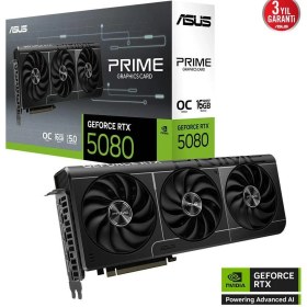 Resim Asus PRIME-RTX5080-O16G, 16GB, 256BIT, Gddr7, 1xhdmı, 3xdp Gamıng Ekran Kartı 