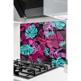 Resim Cam Ocak Arkası Koruyucu Ankastre Arkası Koruyucu | Yaprak 