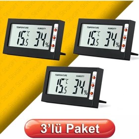 Resim Sevgift 3 Adet | Dijital Mini Sıcaklık ve Nem Ölçer 