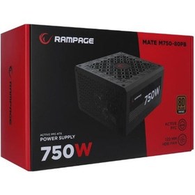 Resim Rampage Mate M750-80pb 750w 12cm Fan Full Modular 80 Plus Bronze Aktif Pfc Siyah Power Supply 