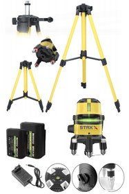 Resim STAXX POWER 2 Çizgili Yatay Ve Dikey Yeşil Lazer Ölçüm Hizalama 30m Mesafe x2Ad Bataryalı Seviye Ölçme +Tripod 
