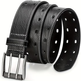 Resim Erkekler için Şık Suni Deri Kemer Çift Pençe Toka - Kot Pantolonlar & Günlük Kullanım İçin Mükemmel, Baba veya Eş İçin Harika Hediye, İş Kemerleri, Moda, LCG LUCHENGYI 