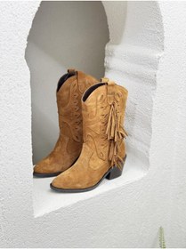 Resim Venüs VENÜS 2454101K YANI PÜSKÜL DETAY HAKİKİ DERİ MİDİ BOT WESTERN ÇİZME KADIN 