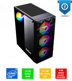 Resim Gaming SG1-102 i5-4460 16GB 512GB M.2 SSD 4gb Vga RX550 DOS Masaüstü PC 