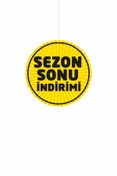 Resim cicigünler Sezon Sonu Indirimi Mağaza Dönkartı Sarı Renk Çift Yön Baskı Dönkart 