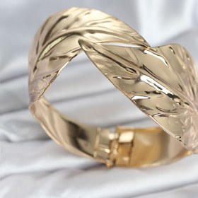 Resim BURCU MODA Pirinç Gold Renk Yaprak Model Kadın Bileklik 