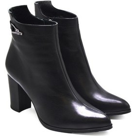 Resim Kadın Topuklu Sivri Burun Deri Bot Siyah 2355801k Siyah 