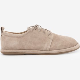 Resim Marjin Kadın Hakiki Deri Kadın Bağcıklı Maskülen Loafer Günlük Oxford Ayakkabı Bemor Bej Süet 