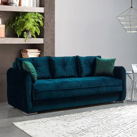 Resim Eymense Torino Çekyatlı Yeşil Üçlü Kanepe Çekyat 