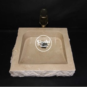 Resim SİPAHİMARBLE Bej Mermer Eğimli Patlatma Lavabo 