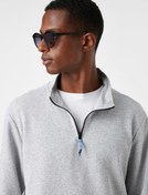 Resim Dik Yaka Fermuarlı Sweatshirt 