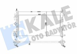 Resim KALE 355650 | Su Radyatörü 26mm Brazing (Opel: Insignia A 1.6 / 2.0 CDTI 15<17 (Mt) [680X398x26] 