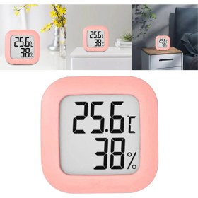 Resim Dijital Termometre Higrometre LCD Nem Ölçer Odası Elektronik Metre Ev Pembe 