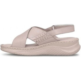 Resim Mammamia D26ys-5320 Kadın Hakiki Deri Dolgu Topuk Sandalet Gri 