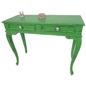 Resim 120 Cm Çekmeceli Yeşil Eskitme Dresuar & Makyaj Masası Yeşil 