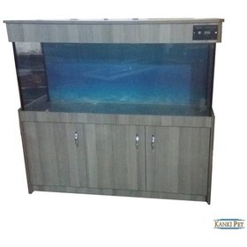 Resim Kanki Pet 150 CM Mobilyalı Lüks Akvaryum Kumandalı Led Aydınlatma 