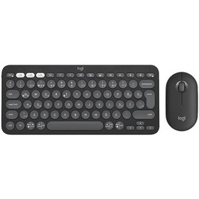 Resim Logıtech Pebble 2 Combo, Grafit, 920-012245, Bluetooth, Türkçe, Q, Multimedya, Mini Klavye Mouse Set Optik 