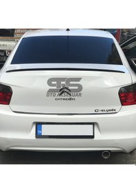 Resim Sts Oto Aksesuar Citroen C Uyumlu Elysee Bagaj Üstü Slim Spoiler Parlak Siyah Piano Black 