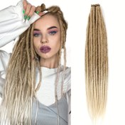 Resim Unisex-Erkek/Kadın 20'li Paket El Yapımı 24" Dreadlock Uzantıları, Ön Döngülü Sentetik Kroşe Örgü Saçlar, 0.6cm Kalınlık, Doğal Görünüm, Hafif, Kolay Kurulum, Düşük Sıcaklık Lif, Tek Uçlu, Cadılar Bayramı İçin 