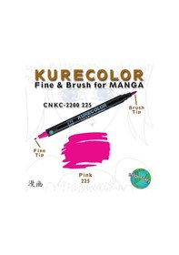 Resim Zig Kurecolor Fine & Brush For Manga Çizim Kalemi 225 Pink 