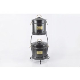 Resim 2 Katlı Metal Patates Soğan Saklama Kovası Siyah 