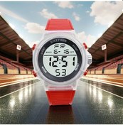 Resim Sunshine022 Kırmızı Spor Tarzı Dijital Saat Takvim Alarm Kronometre 12 24 Saat Şeffaf Kasa Diğer 