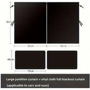 Resim Dashanshop 3 Adet Araç Ön Arka Bölme Perdesi Kamyonet Minibüs Güneşlik Siyah Sessiz Perde 